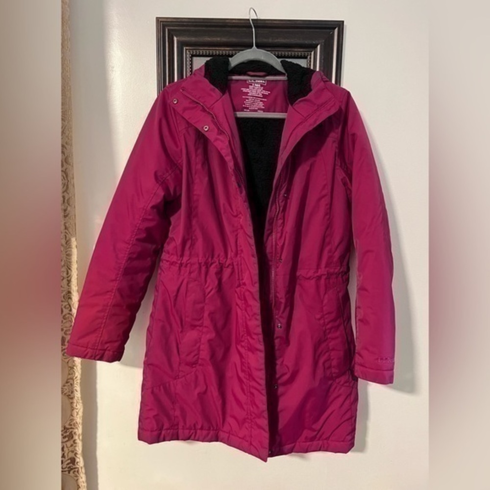L. L. Bean Hooded Fleece Long Parka warm Jacket